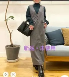 完売　FORK&SPOON　ピンストライプVネックワンピース　アーバンリサーチ