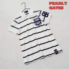 PEARLY GATES】ポロシャツ ロゴワッペン刺繡 コットン100% ゴルフ