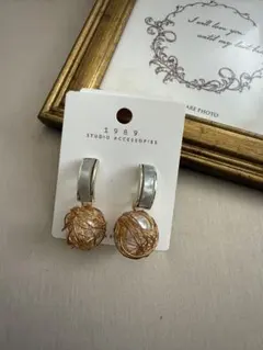 【新品】ピアス パール調 結婚式 入学式　ワイヤー