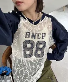 CIAOPANIC チャオパニック レースドッキングフットボールロンTee