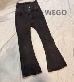 WEGO ハイウエストダークグレーデニム