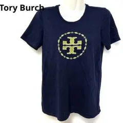 ✨Tory Burch トリーバーチ ロゴTシャツ ネイビー 半袖 Sのサムネイル