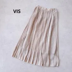 VIS ヴィス プリーツスカート ロング ウエストゴム F ベージュ 上品 春夏のサムネイル