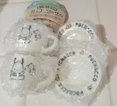 サンリオ　ミニチュア陶器　カップ&ソーサー　ポチャッコ 2セット