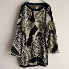 イタリア製 Alain Manoukian 抽象柄 総柄ニット セーター レトロ