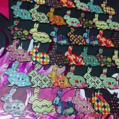 ハンドメイド♡手作りetc.用♡素材♡ゆめかわ♡パーツ♡木製ボタン♡うさぎ♡*°