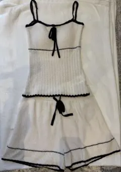 ニットルームウェア ホワイト/ブラック