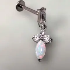 チタン ボディピアス オパール 揺れる 軟骨ピアス 金属アレルギー対応