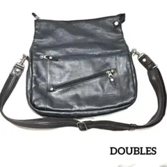 DOUBLES ダブルス　ショルダーバッグ　ブラック　レザーのサムネイル