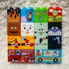 アンパンマン ブロックラボ、消防車、バスセット、しょくぱんまんフランケンロボ