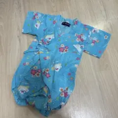ベビー甚平 半袖ロンパース型 女の子浴衣 子供用　80cm