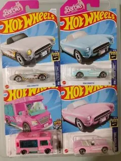 ホットウィール バービー コルベット 3色 キャンピングカー 4台