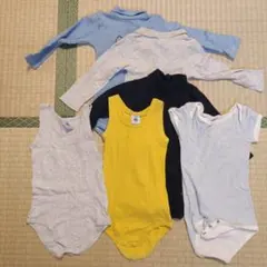 プチバトー　ロンパースベビー肌着セット（長袖、半袖、タンクトップ）