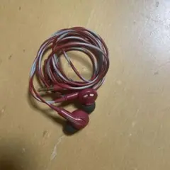 レッド 有線イヤホン 3.5mmプラグ