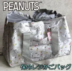 スヌーピー 保冷 保温 レジかごバッグ 大容量 エコバッグ 折りたたみ グレー