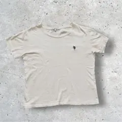 「U.S. POLO ASSN. ワンポイント刺繍 Tシャツ S アイボリー」