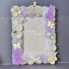 トレカケース　硬質ケース　ホイップデコ　リボン　王冠　花　紫　パープル　クリア