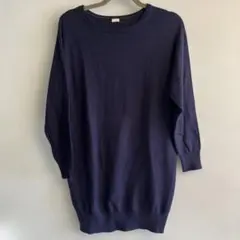 GU ネイビー 長袖ニットセーター