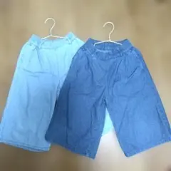 キッズ　デニム　ガウチョパンツ　140㎝　2枚セット