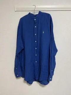 Ralph Lauren Blake XL 青 リネン 長袖シャツ
