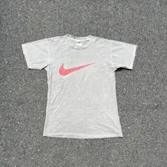 90s NIKE 銀タグ　短丈T フェードブラック　スウォッシュナイキ　y2k