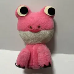 昭和レトロ　ピンクのカエル　ぬいぐるみ　無版権