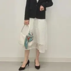 GU ジーユー 総レース フレアスカート 白 M 卒園式 入学式 セレモニー