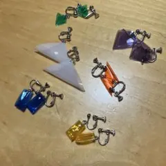 透明ビニールシート　ネオンカラー　イヤリング