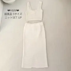 H&M❤︎超美品サマーニット❤︎クロップドタンク/タイトスカートS❤︎着用画あり