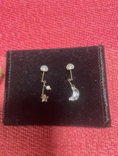 ピアス　星と月　10k