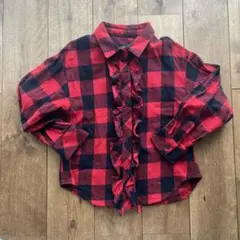 green label relaxing  キッズ　125  ネルシャツ