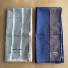 Pierre Cardin & Ungaro ストライプハンカチ2枚セット