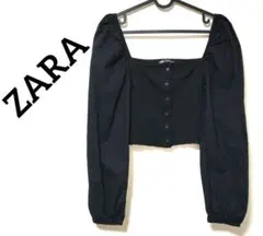 ZARAザラ 黒いパフスリーブクロップトップMサイズ