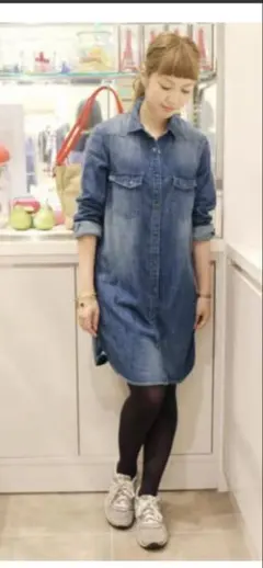 IENA SLOBE ソフトデニムシャツワンピース