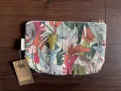 【新品未使用】多色植物動物プリントポーチ