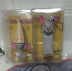 トムとジェリー　ファニーアートフィギュアストラップ　2点　タフィ