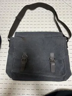 値下げグレー キャンバス メッセンジャーバッグ