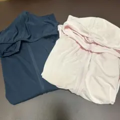 UNIQLO エアリズム　ジップパーカーフード付きネイビー・ピンク2枚カット