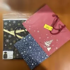 ギフトバッグ 紙袋 巾着袋 クリスマス 3点セット