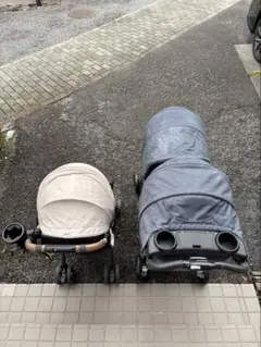 【美品】KATOJI 二人でゴーDX ネイビー 年子 兄弟 双子ベビーカーのサムネイル