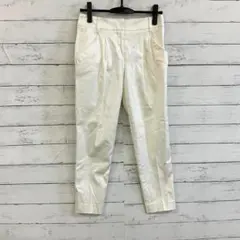 【EPOCA】ホワイトテーパードパンツ タック入り イタリア製 38サイズ