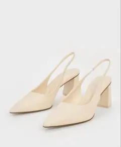 CHARLES & KEITH ポインテッドトゥスリングバックパンプス チョーク
