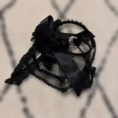 DimMoire 特大リボンカチューシャ ブラック×ホワイト - メルカリ