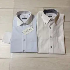長袖シャツ2枚セット 水色・白 Mサイズ