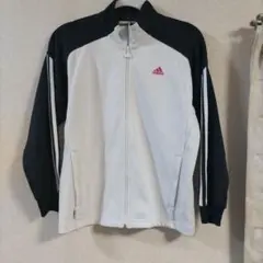 adidas ジップアップジャケット ホワイト/ネイビー