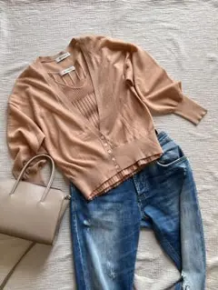 ナノユニバース　シアー　アンサンブル　手洗可能　くすみピンク　size36