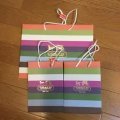COACH マルチカラー ショップ袋　 3枚セット　美品