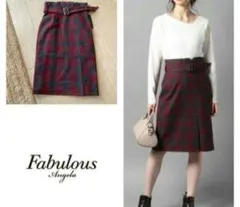 Fabulous Angela チェック ベルト付き タイトスカート