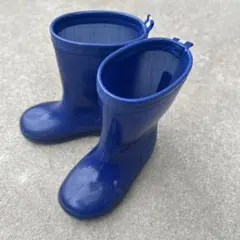 子供用青い長靴 ストライプタグ付き　16㎝