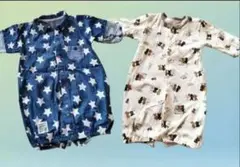 星柄デニム風　ドレスオール 50〜70cm　バイク　クマ 50〜60